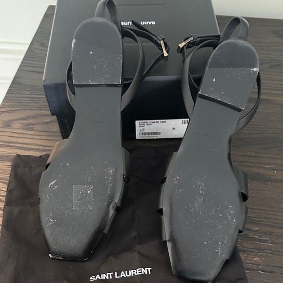 Saint Laurent Black Strappy Sandals - Picture 2 of 3